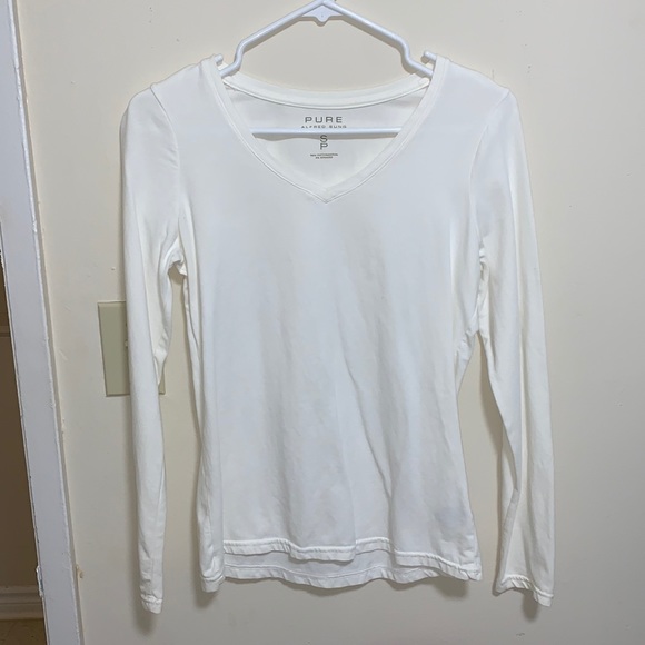 White Long sleeve V-neck top - Picture 1 of 1